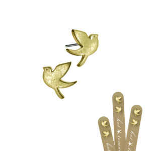 gold bird stud earrings Wildwood Cornwall