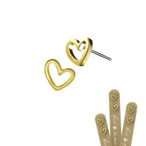 gold heart stud earrings Wildwood cornwall