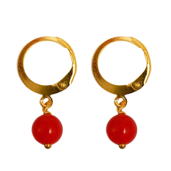 red jade stone gold drop earrings Wildwood Cornwall