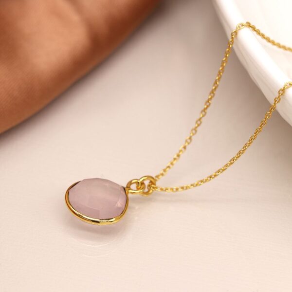 rose quartz pear drop necklace pendant Wildwood Cornwall