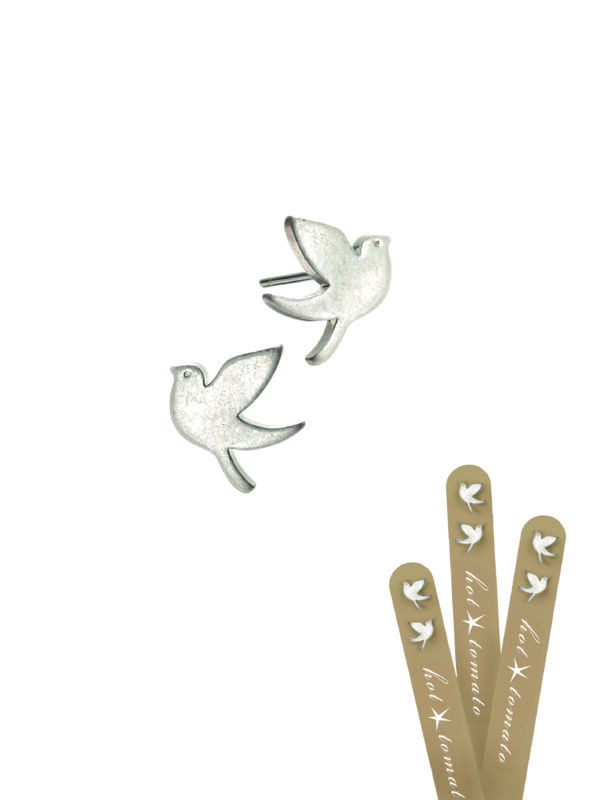 silver bird stud earrings Wildwood Cornwall