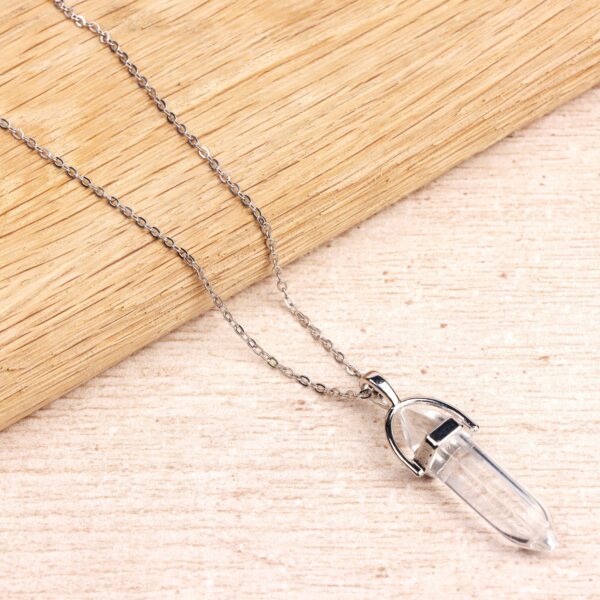 silver clear quartz pendant necklace Wildwood Cornwall