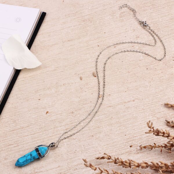 silver plated turquoise crystal necklace Wildwood Cornwall