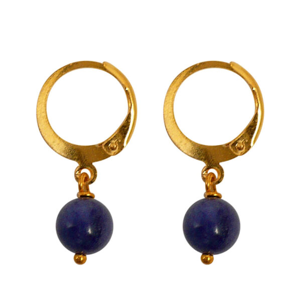 sodalite gold drop earrings ethical Wildwood Cornwall