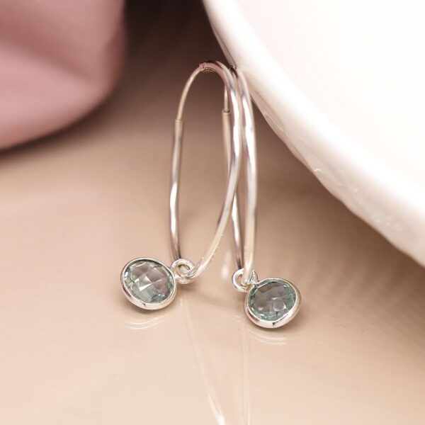 sterling silver fine hoop topaz earrings Wildwood