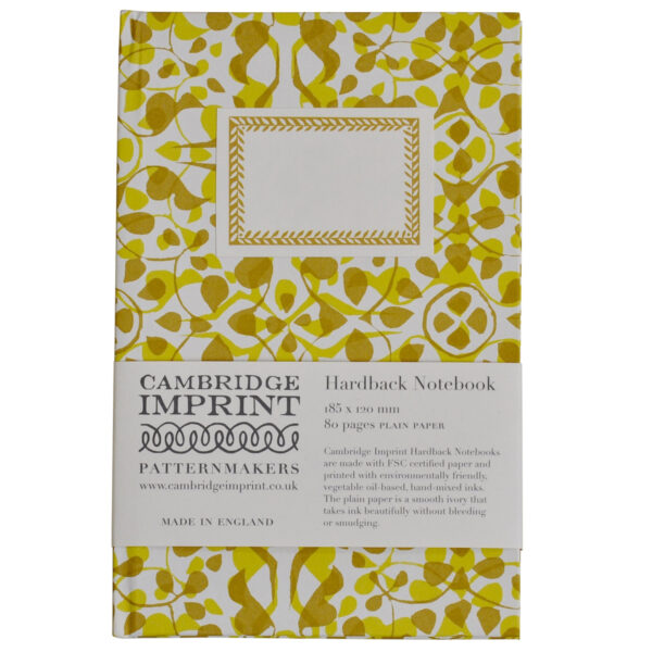 Yellow cambridge imprint hardback notebook lemon meringue pie Wildwood Cornwall