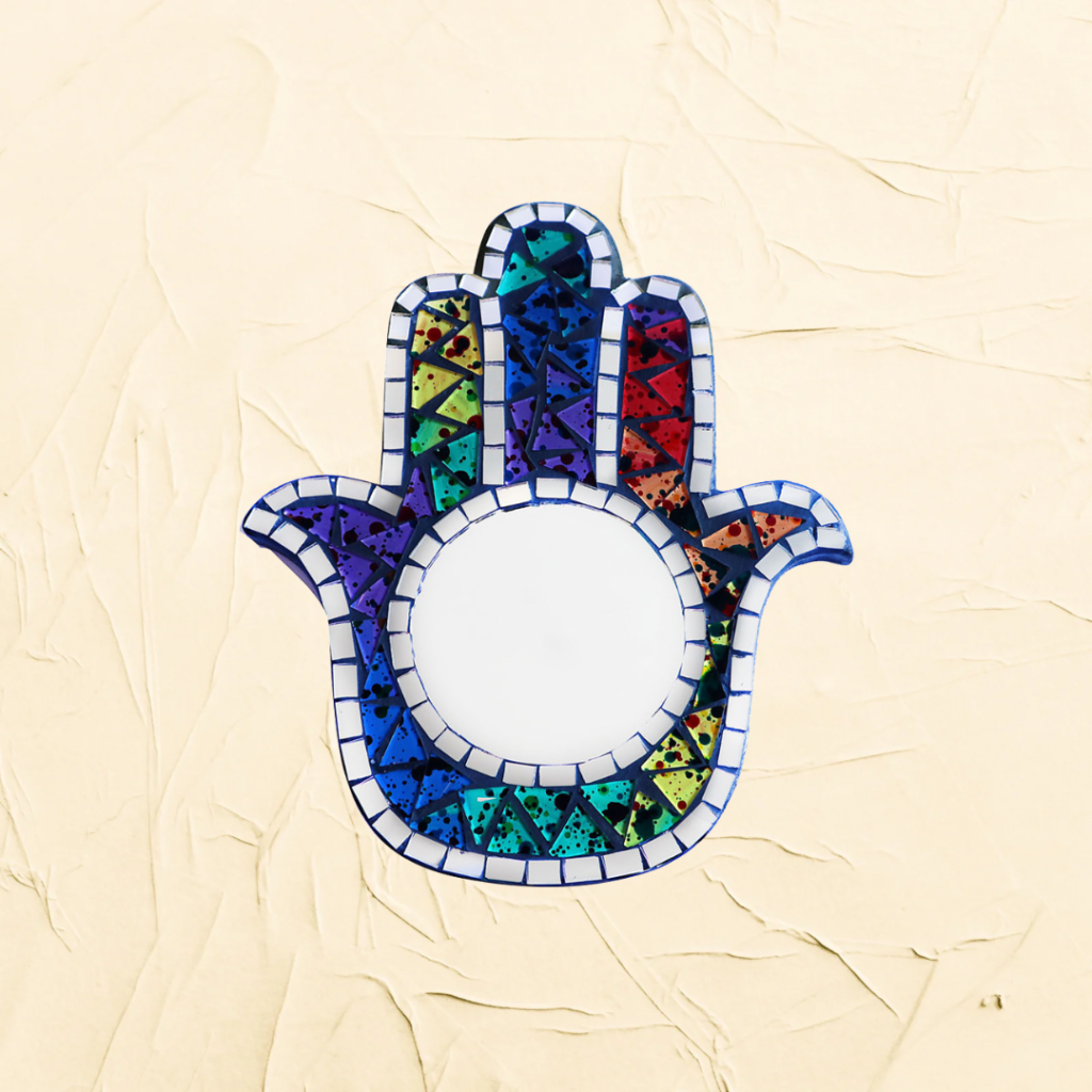 Speckled mosaic hamsa mirror - Wildwood | Bude | Cornwall