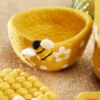 yellow small felt bee bowl wildwood cornwall