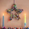 Recycled sari christmas star wreath Wildwood cornwall copy