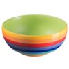 hand painted rainbow stripe ceramic bowl microwave safe