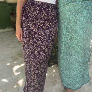 Aubergine batik print sarong wildwood cornwall