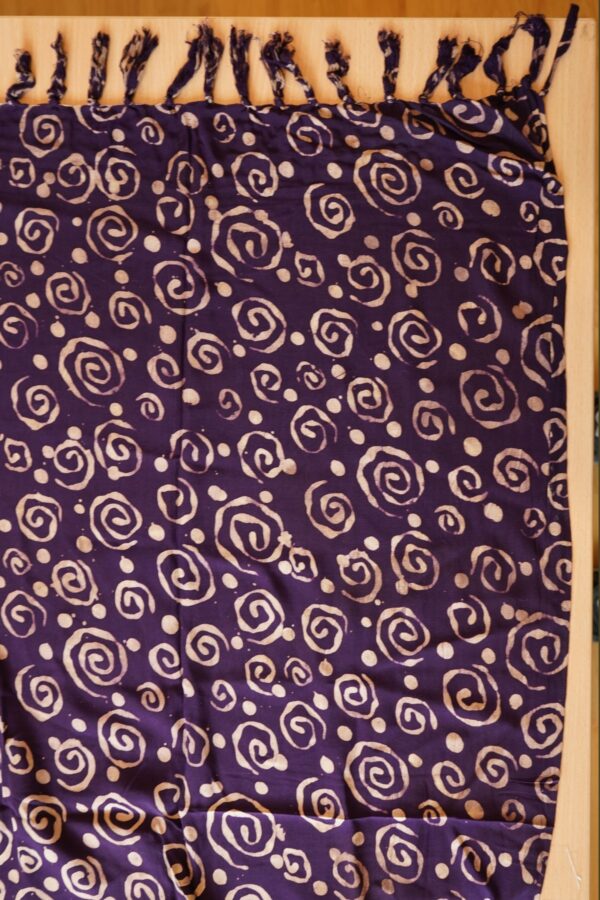 Aubergine spiral Pachamama sarong Wildwood cornwall