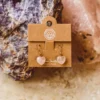 heart shaped rose quartz gold earrings Wildwood cornwall