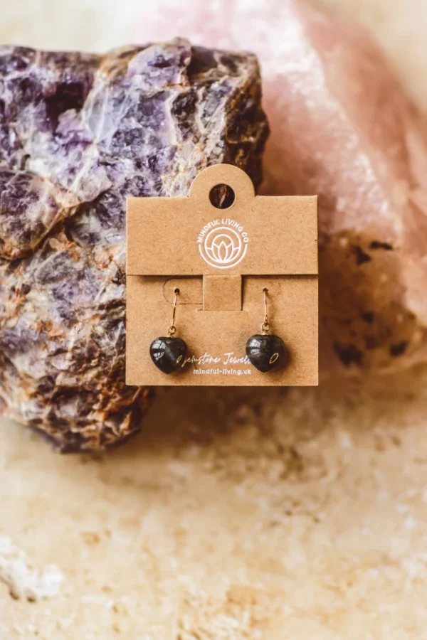 labradorite crystal heart gold earrings wildwood cornwall