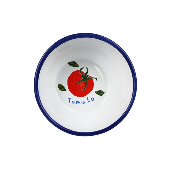 tomato inside stripe enamel bowl wildwood cornwall