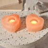Heart shaped tealight holder set himalayan salt wildwood cornwall