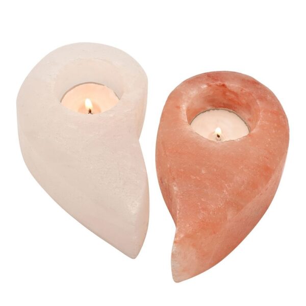 Himalayan salt tea light holders ying yang heart wildwood cornwall