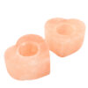 heart himalayan salt tea light holder set