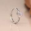 rainbow moonstone sterling silver twist ring wildwood cornwall