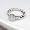 sterling silver rainbow moonstone twist ring wildwood cornwall bude