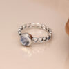 sterling silver twist ring moonstone wildwood cornwall