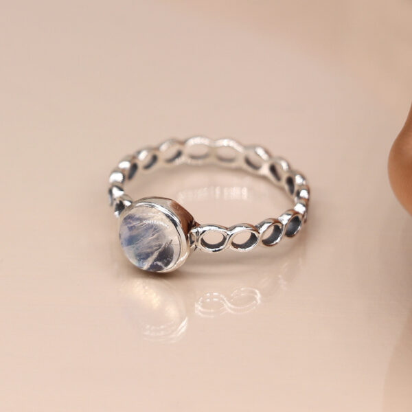 sterling silver twist ring moonstone wildwood cornwall