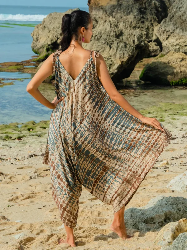 black and grey tie dye summer strappy jumpsuit wildwood cornwall