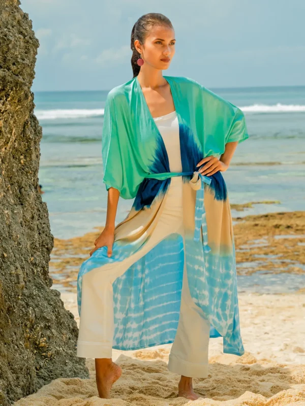 blue ombre long kimono wildwood cornwall