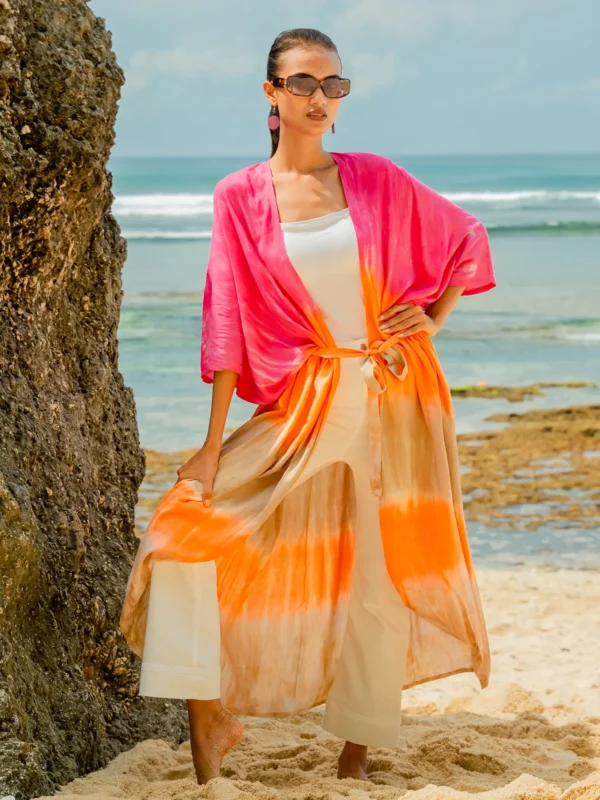 pink orange ombre tie dye kimono wildwood cornwall