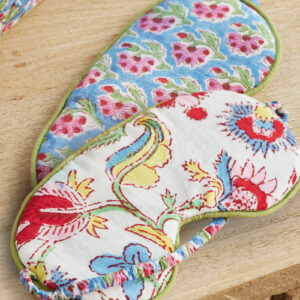 Reversible block print eye mask