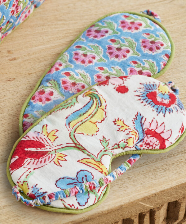 Reversible block print eye mask - Wildwood | Bude | Cornwall