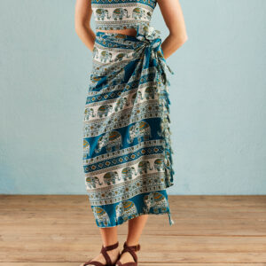 elephant print turquoise sarong wildwood cornwall