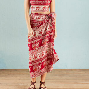 red elephant print sarong wildwood cornwall bude