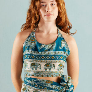 Green elephant halter neck top Wildwood cornwall
